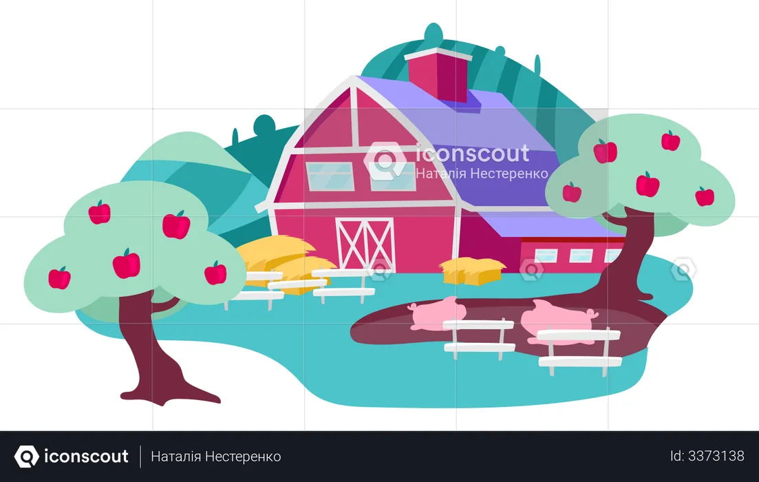 Countryside farm  Illustration