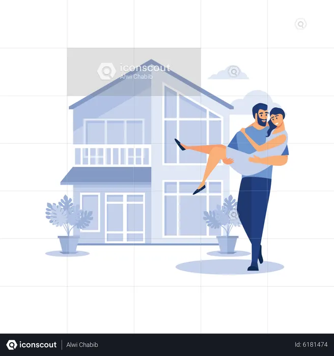 Couple achetant une nouvelle maison  Illustration