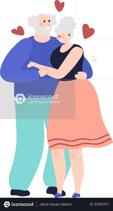 Couple de personnes âgées debout ensemble  Illustration