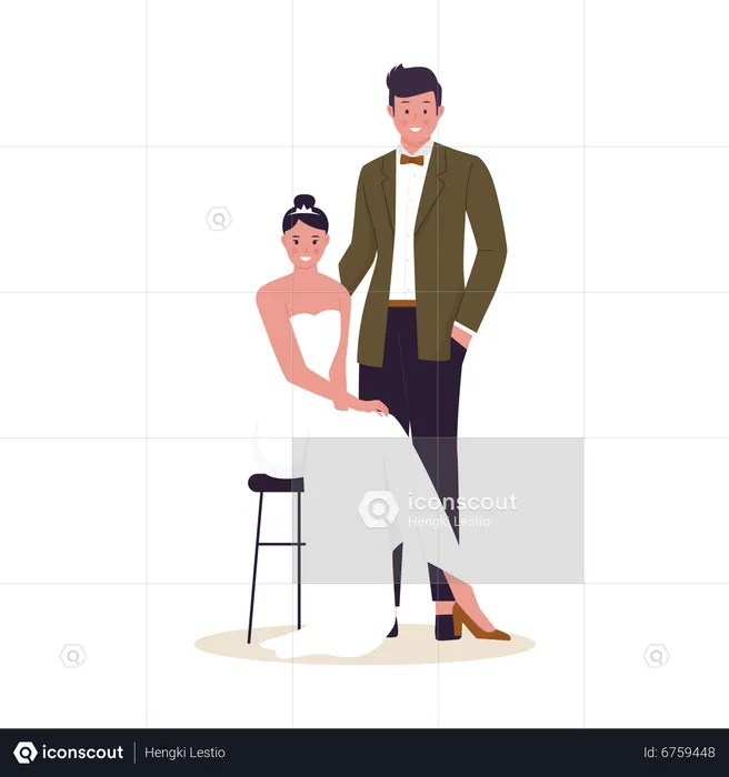 Couple amoureux  Illustration