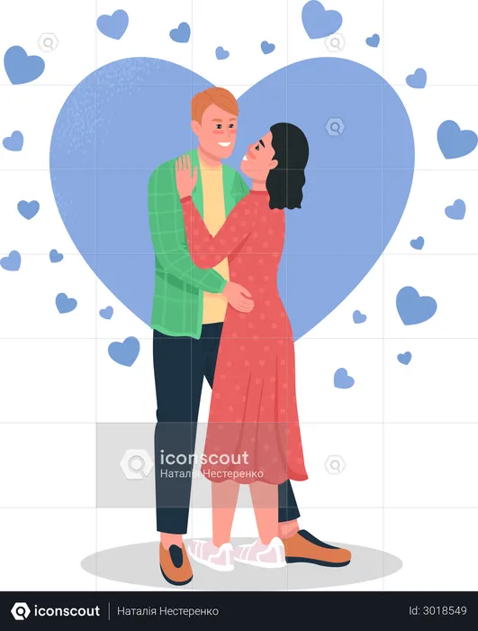 Couple amoureux  Illustration