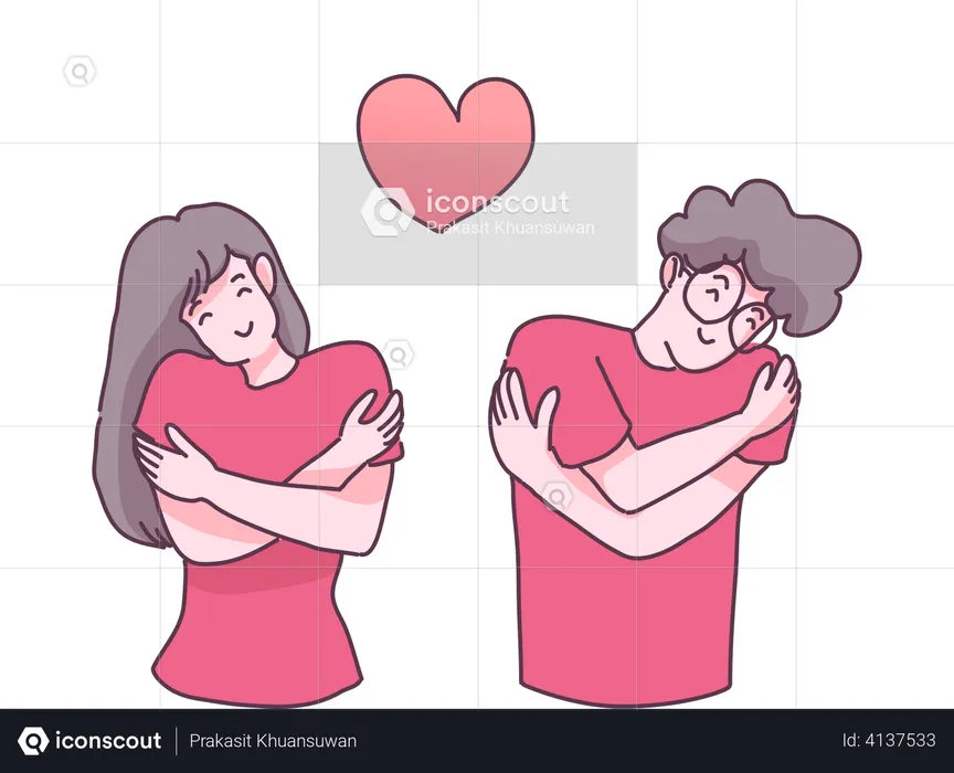 Couple amoureux  Illustration