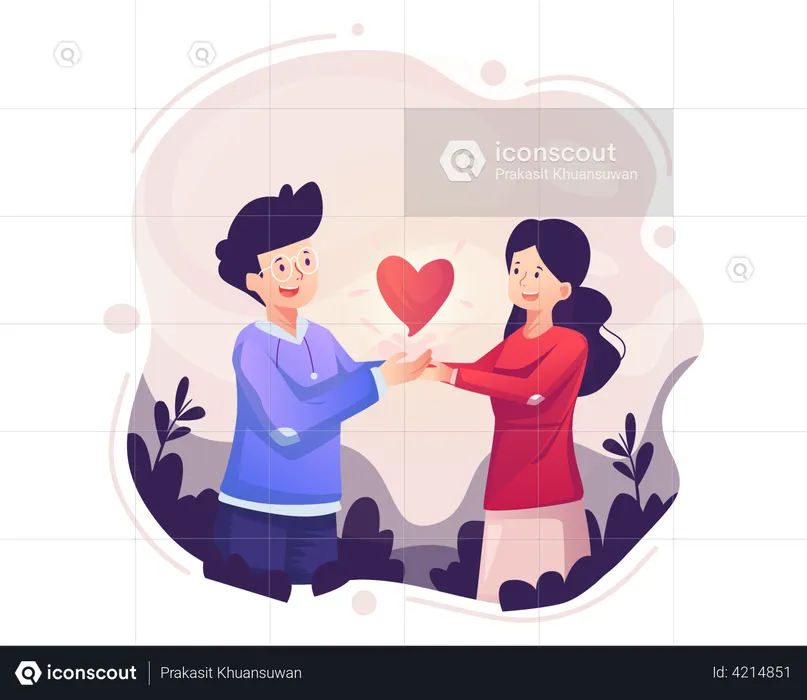 Couple amoureux  Illustration