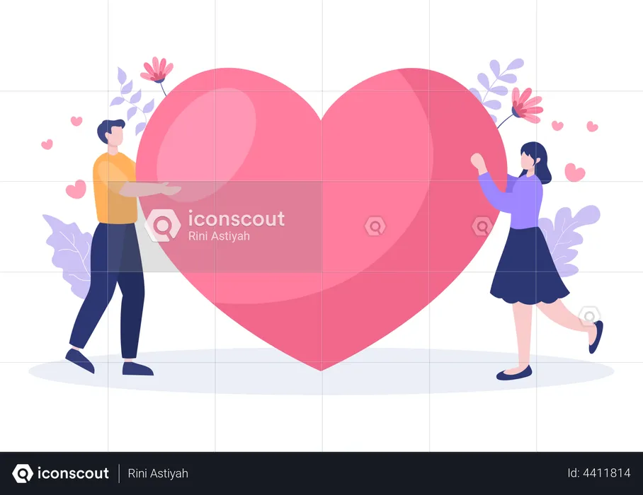 Couple amoureux  Illustration