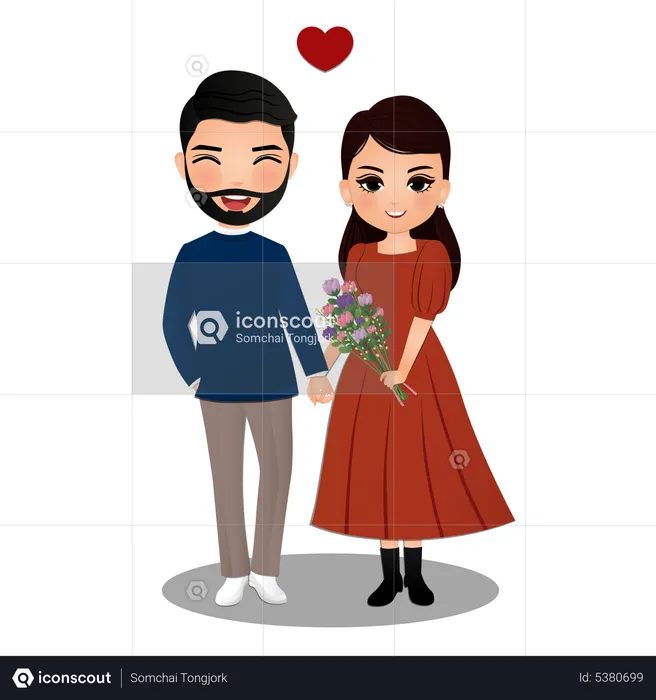 Couple amoureux  Illustration