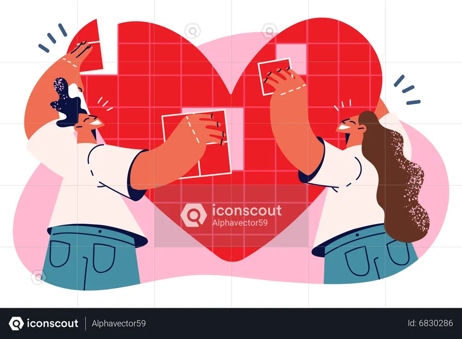 Couple amoureux  Illustration