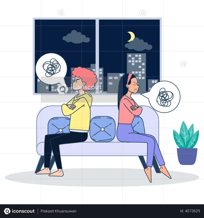 Couple angry with each other  Illustration