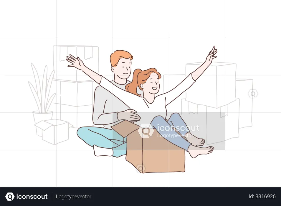Couple are enjoying their quality time  Illustration