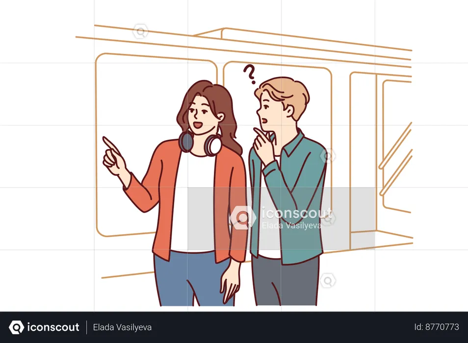 Couple are finding correct way  Illustration