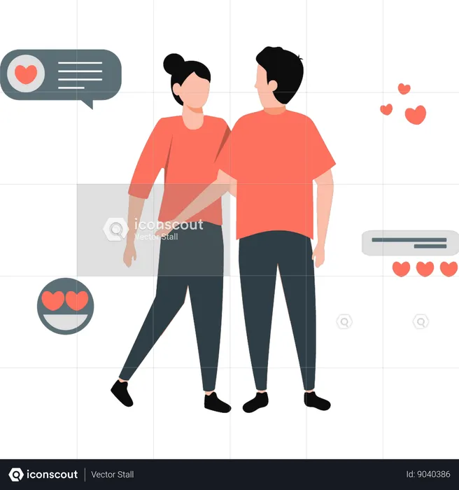 Couple are having a romance  Illustration