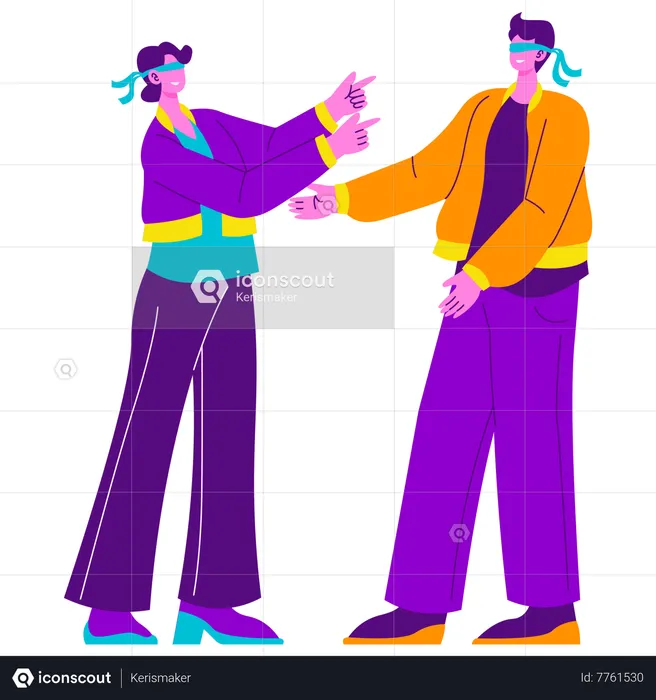 Couple at Blind date  Illustration