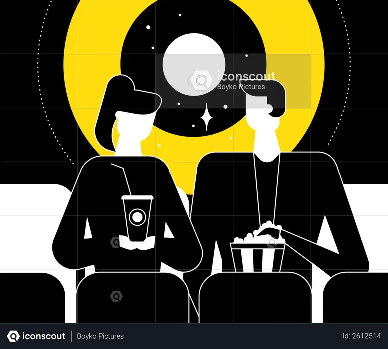 Couple at the cinema  Illustration