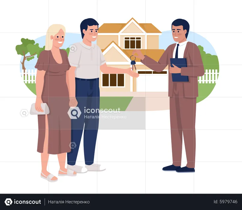 Couple buying home  Illustration
