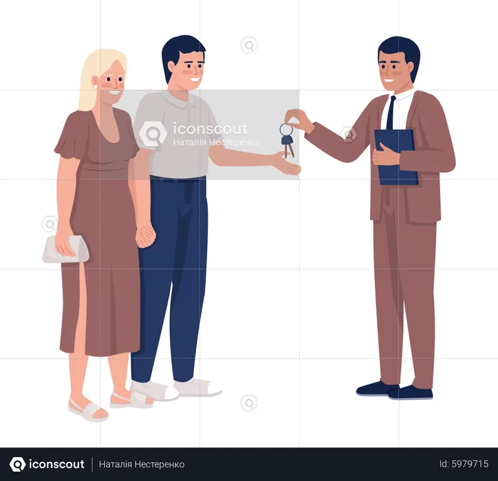 Couple buying home  Illustration