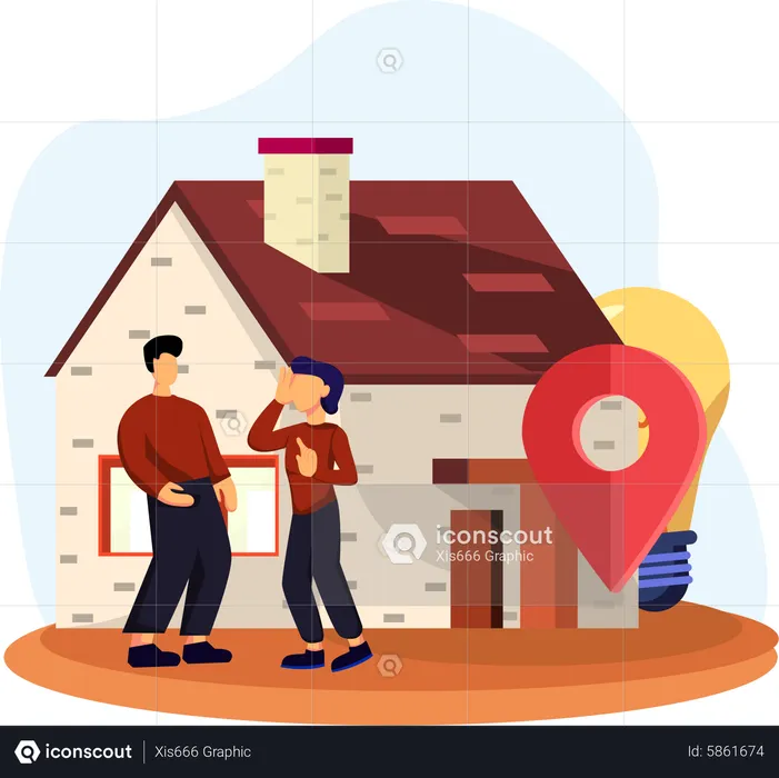 Couple buying house  Illustration