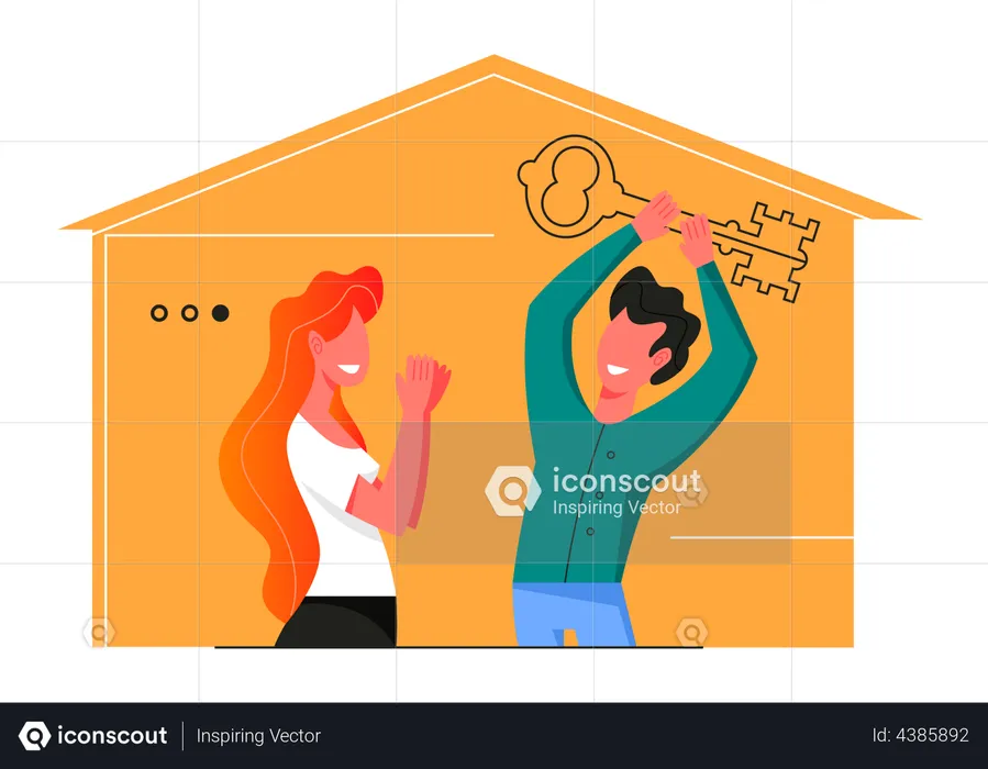Couple buying new house  Illustration