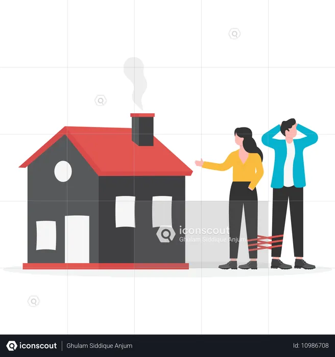 Couple buying new house  Illustration