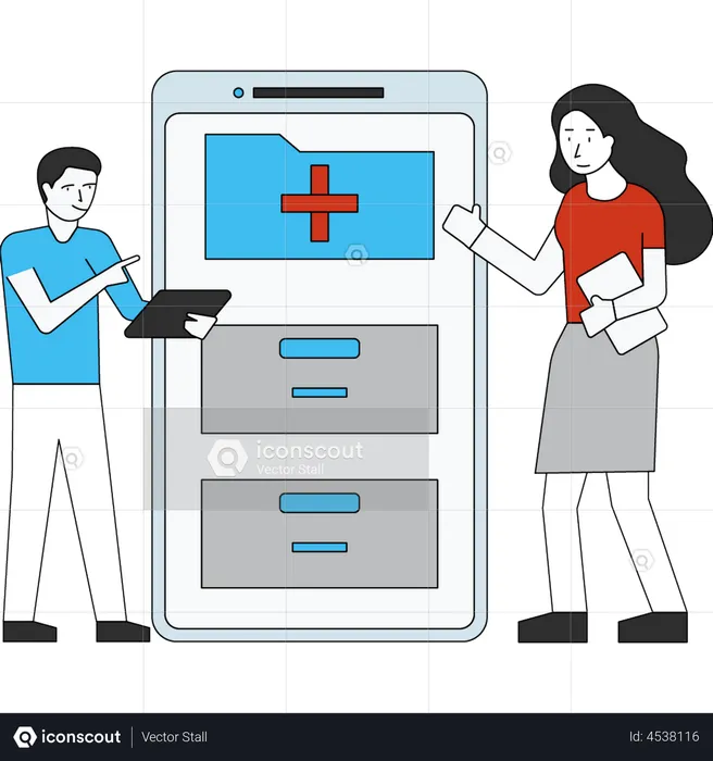 Couple checking the medical appointment  Illustration