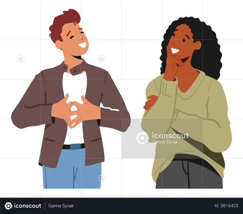 Couple Comminicating  Illustration