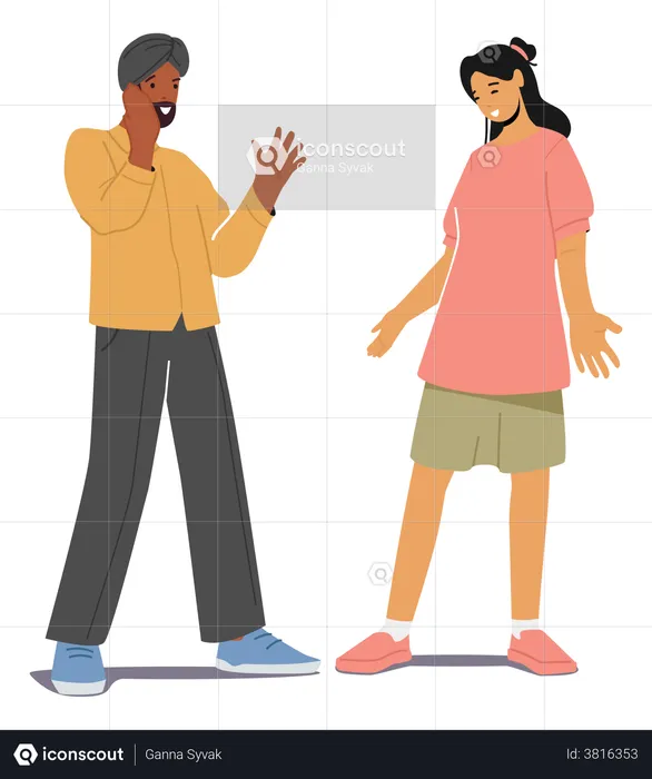 Couple Communicating  Illustration
