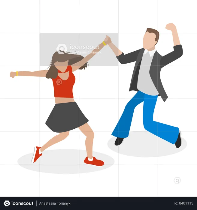 Couple dancing at party  Illustration