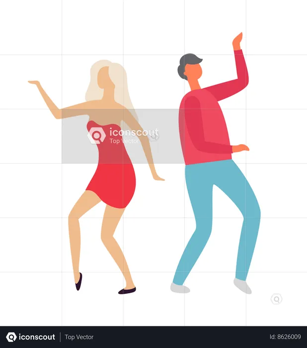 Couple dancing at party  Illustration