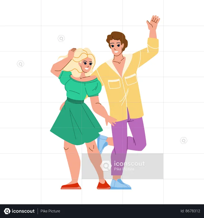 Couple dancing in party  Illustration