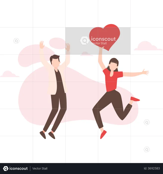 Couple dancing on valentine  Illustration