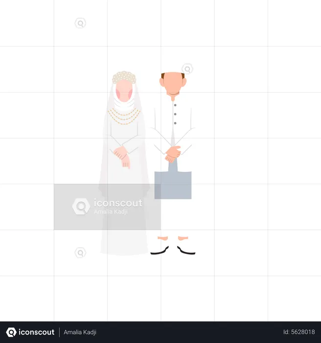 Couple de mariage musulman  Illustration