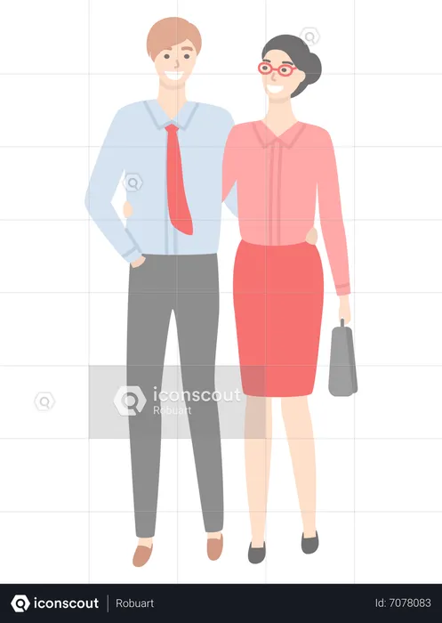 Couple debout ensemble  Illustration