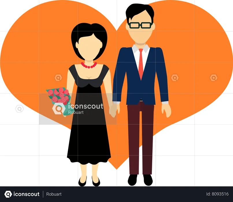 Couple debout ensemble  Illustration