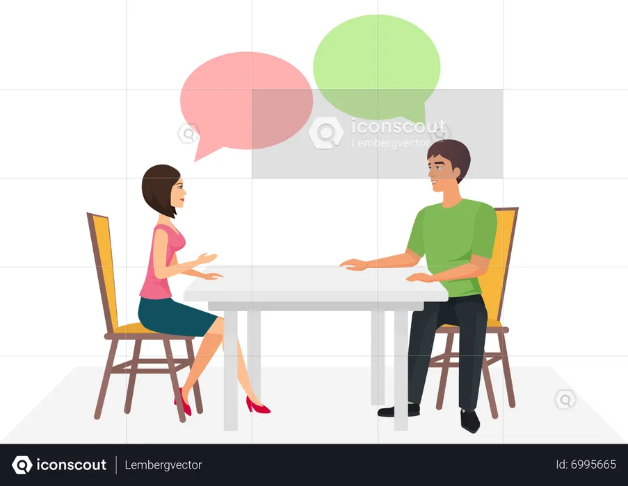 Couple discussing  Illustration