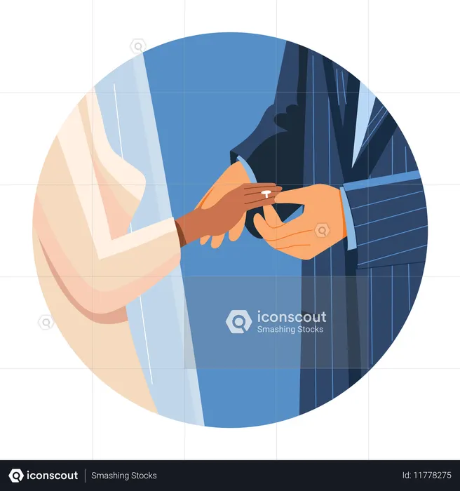 Couple doing Engagement  Illustration