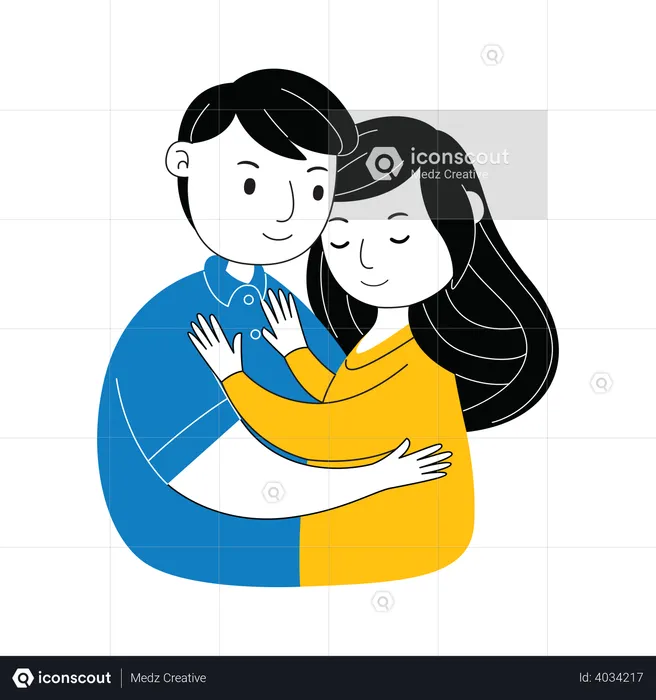 Couple doing hug  Illustration