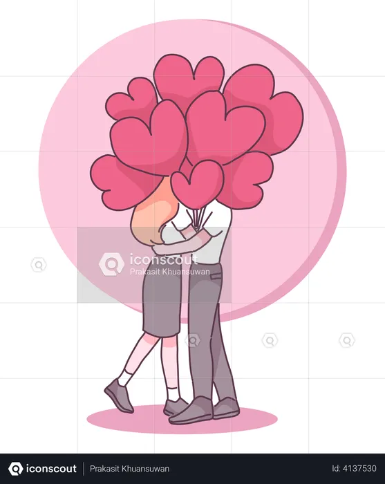 Couple doing romance  Illustration