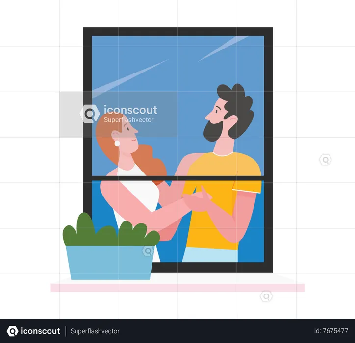 Couple doing romance  Illustration