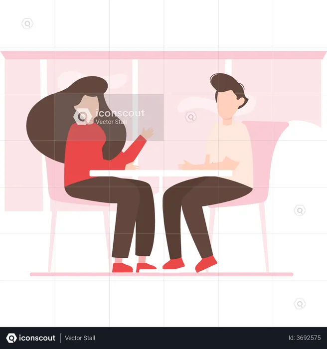 Couple doing romantic dinner  Illustration