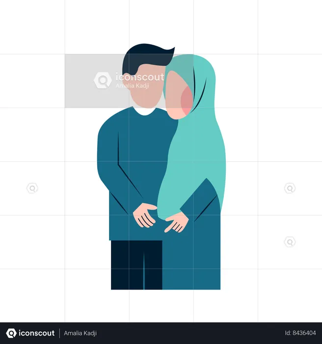 Couple enceinte islamique  Illustration