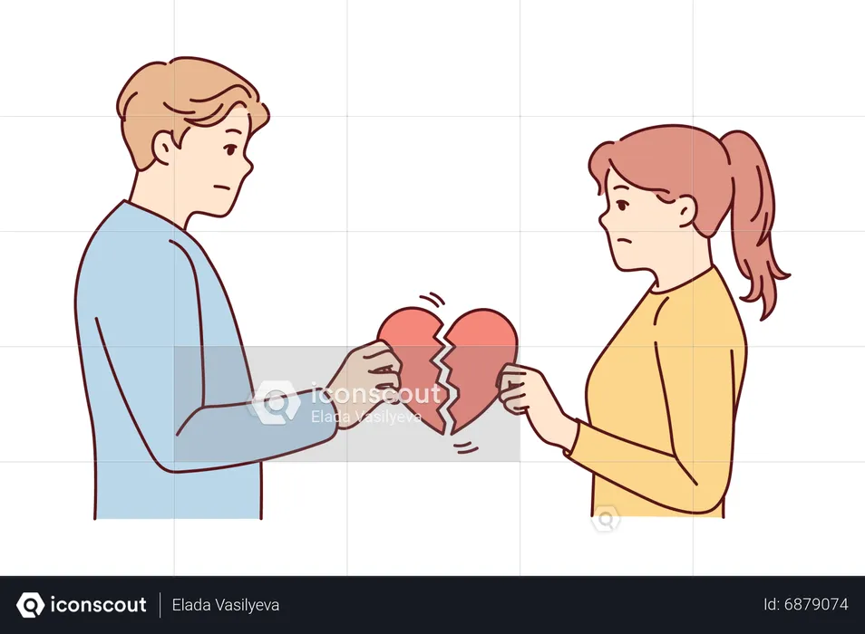 Couple ending relationship  Illustration