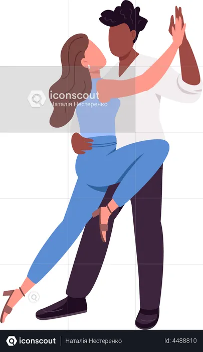 Couple enjoying dance lesson  Illustration