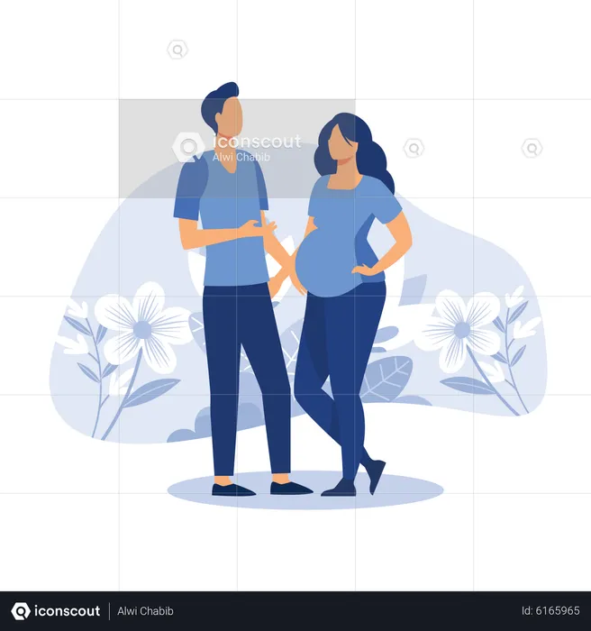 Couple expecting a baby  Illustration