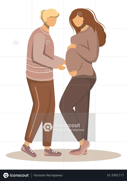 Couple expecting baby  Illustration