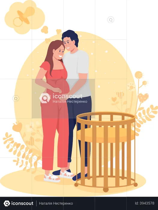 Couple expecting baby  Illustration