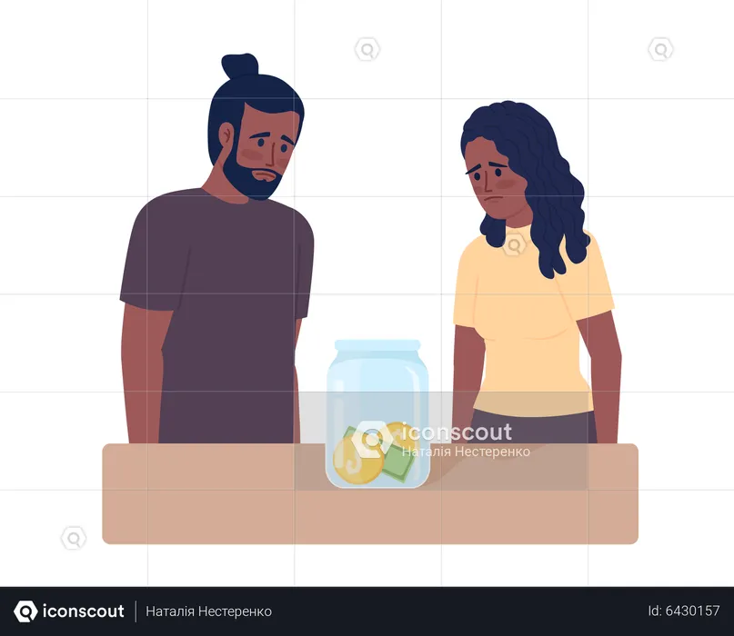 Couple facing financial struggles  Illustration