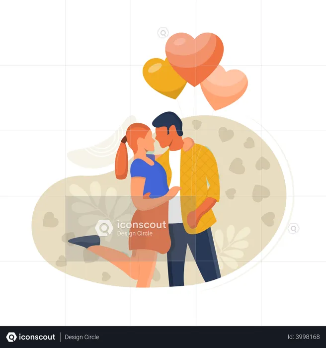 Couple feeling loved on valentines day  Illustration