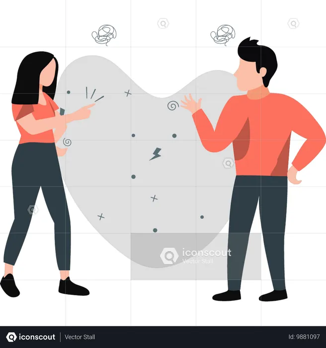 Couple fighting with eachother  Illustration