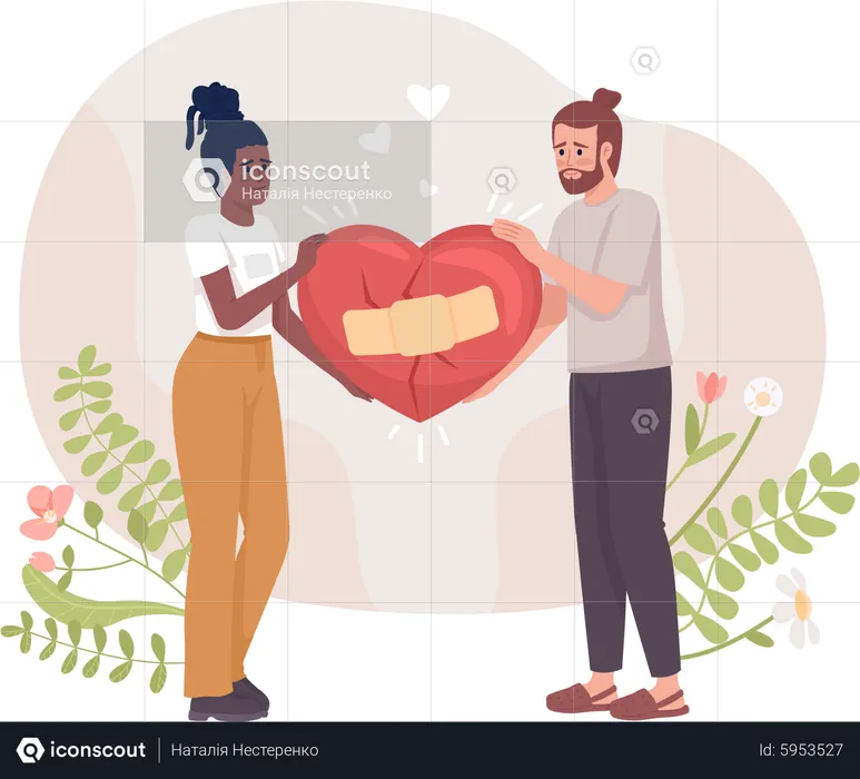 Couple fixing their relationship  Illustration