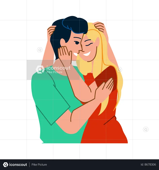 Couple flirting  Illustration