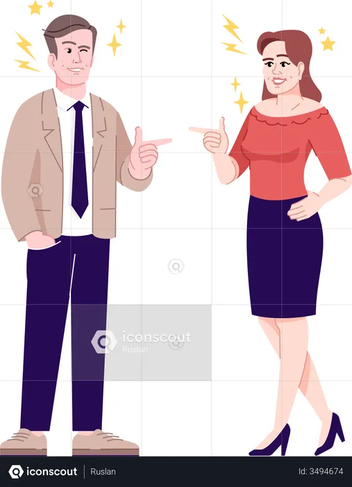 Couple flirting  Illustration