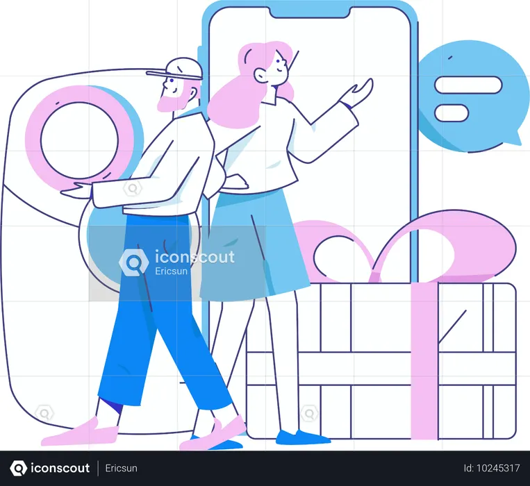 Couple getting Referral Incentive  Illustration